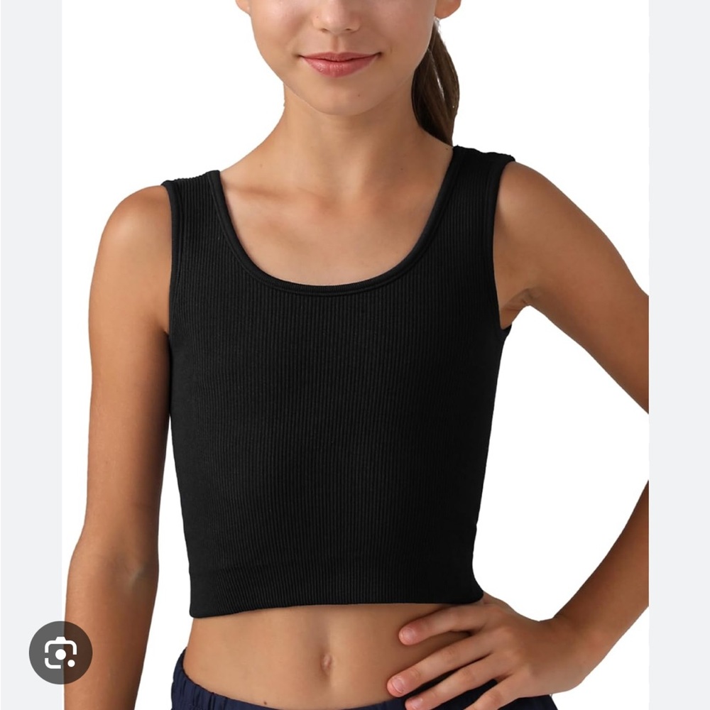 Mcedar Girls Tank Top Double Lined Ribbed Knit Crop